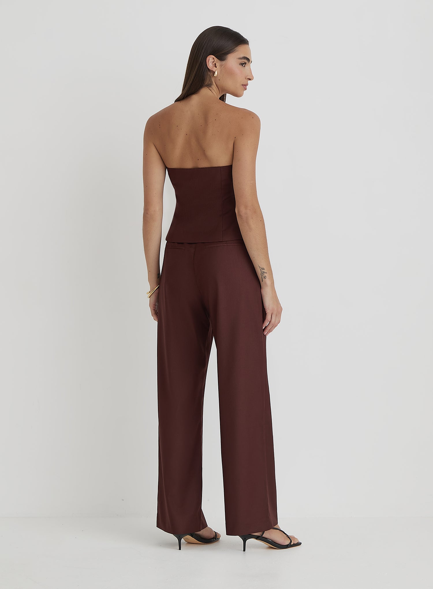 Burgundy Tailored Straight Leg Trouser